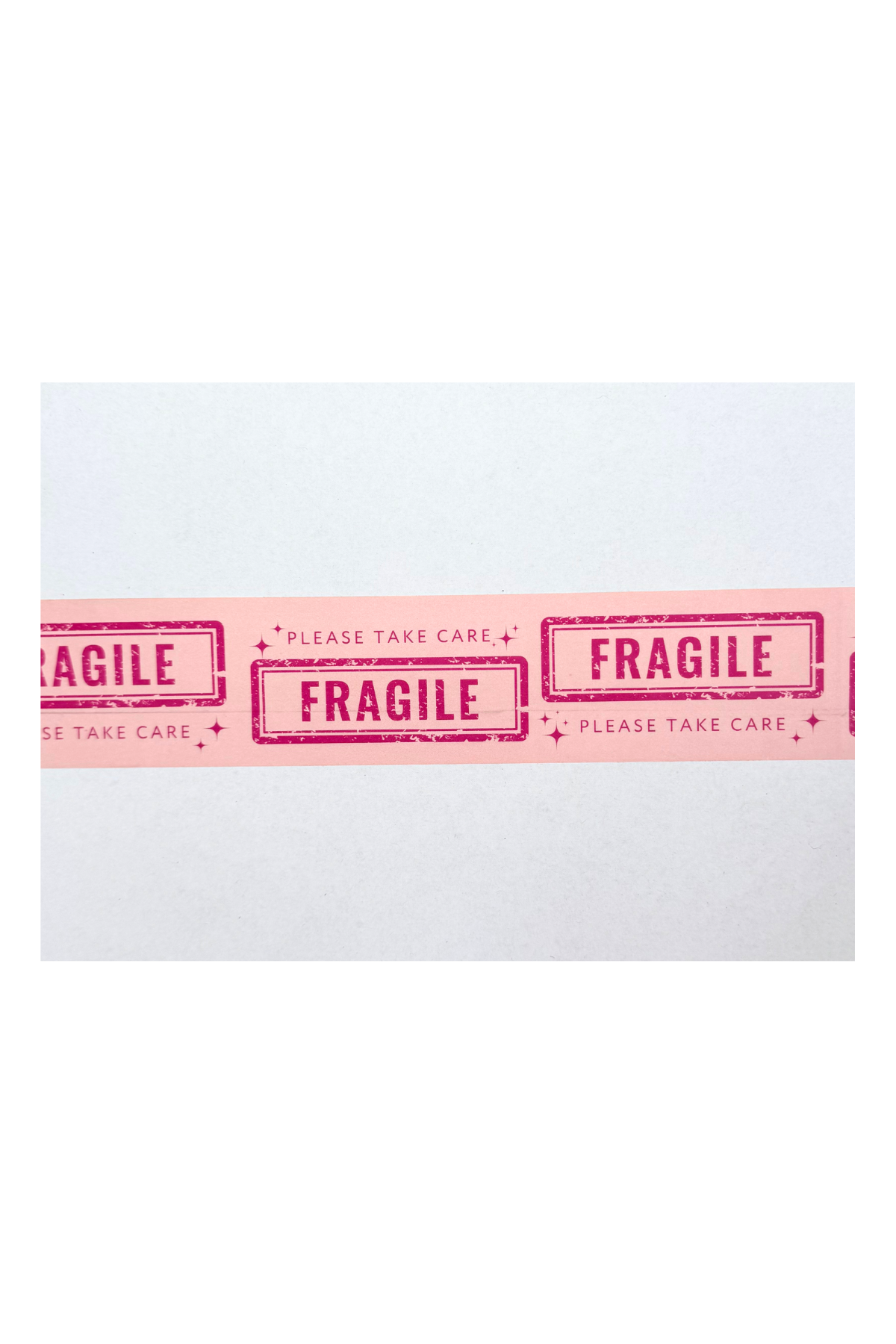 Pink Fragile Self Adhesive Paper Tape