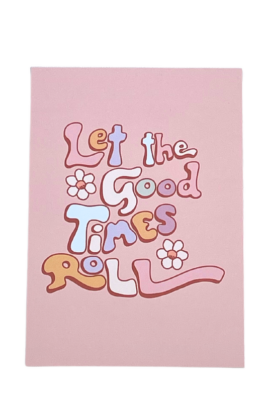 Pink Good Times Roll Thank You Card